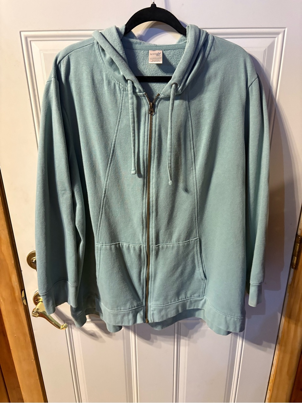 Terra & Sky Mint Green Zip Hoodie Size 2X